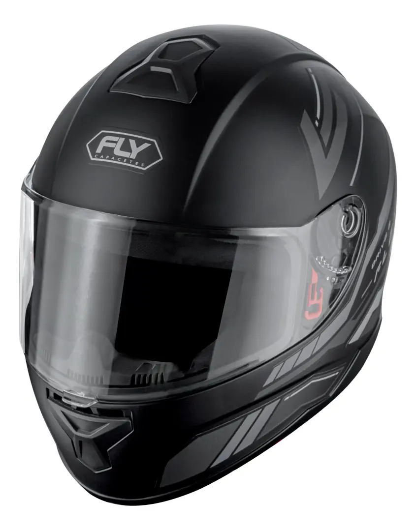 Capacete Fly Drive 2 HG Flex Preto Fosco Grafite - Vista frontal