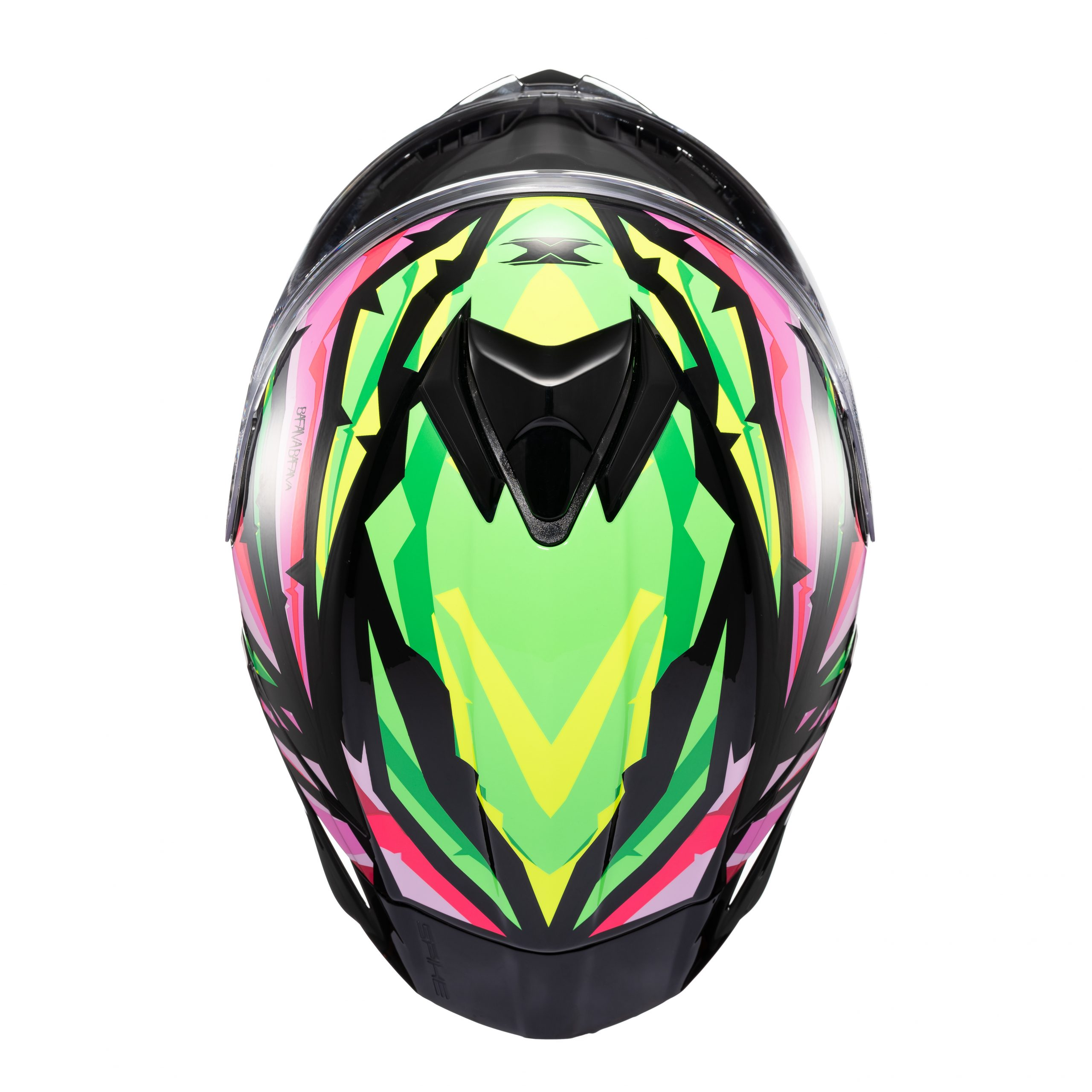 Capacete TEXX Spihe Maasai Verde/Rosa - Vista superior