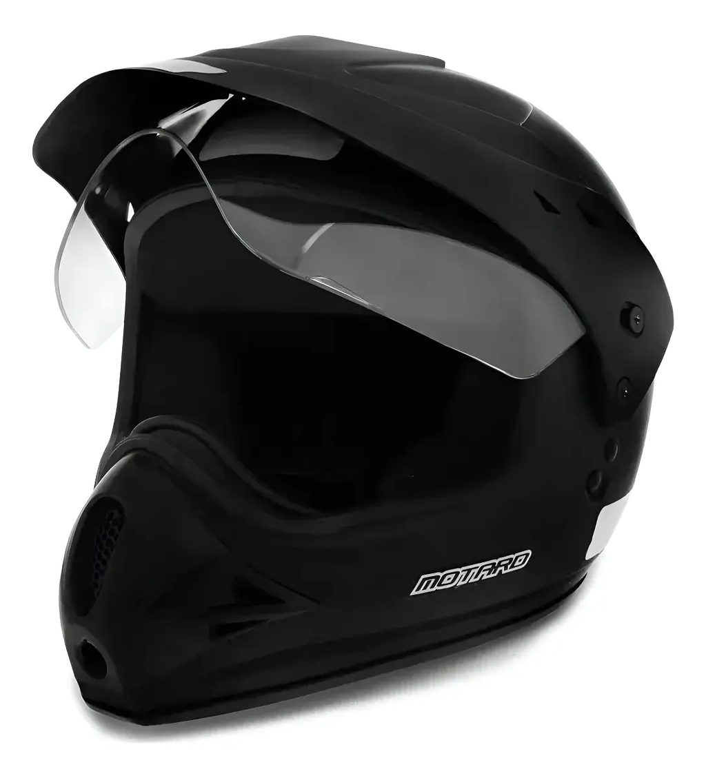 Capacete EBF Motard Preto Fosco - Vista frontal