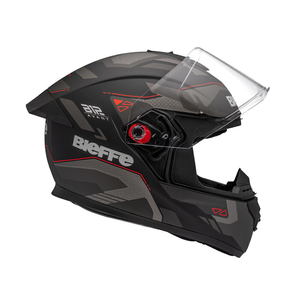 Capacete Bieffe B-12 Avant Preto Fosco/Grafite - lateral direita