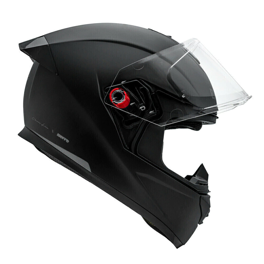 Capacete Bieffe B-12 Classic Preto Fosco - lateral com viseira aberta