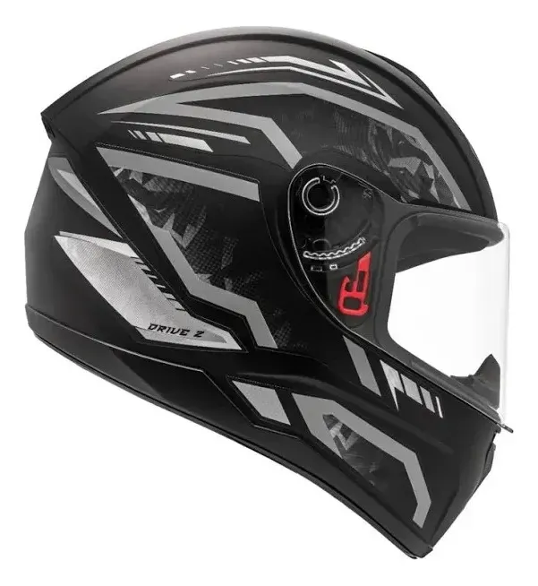 Capacete Fly Drive 2 HG Pulse Preto Fosco Grafite - Vista lateral direita