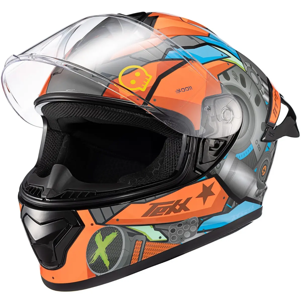 Capacete TEXX Spihe Gear - Vista lateral com viseira aberta