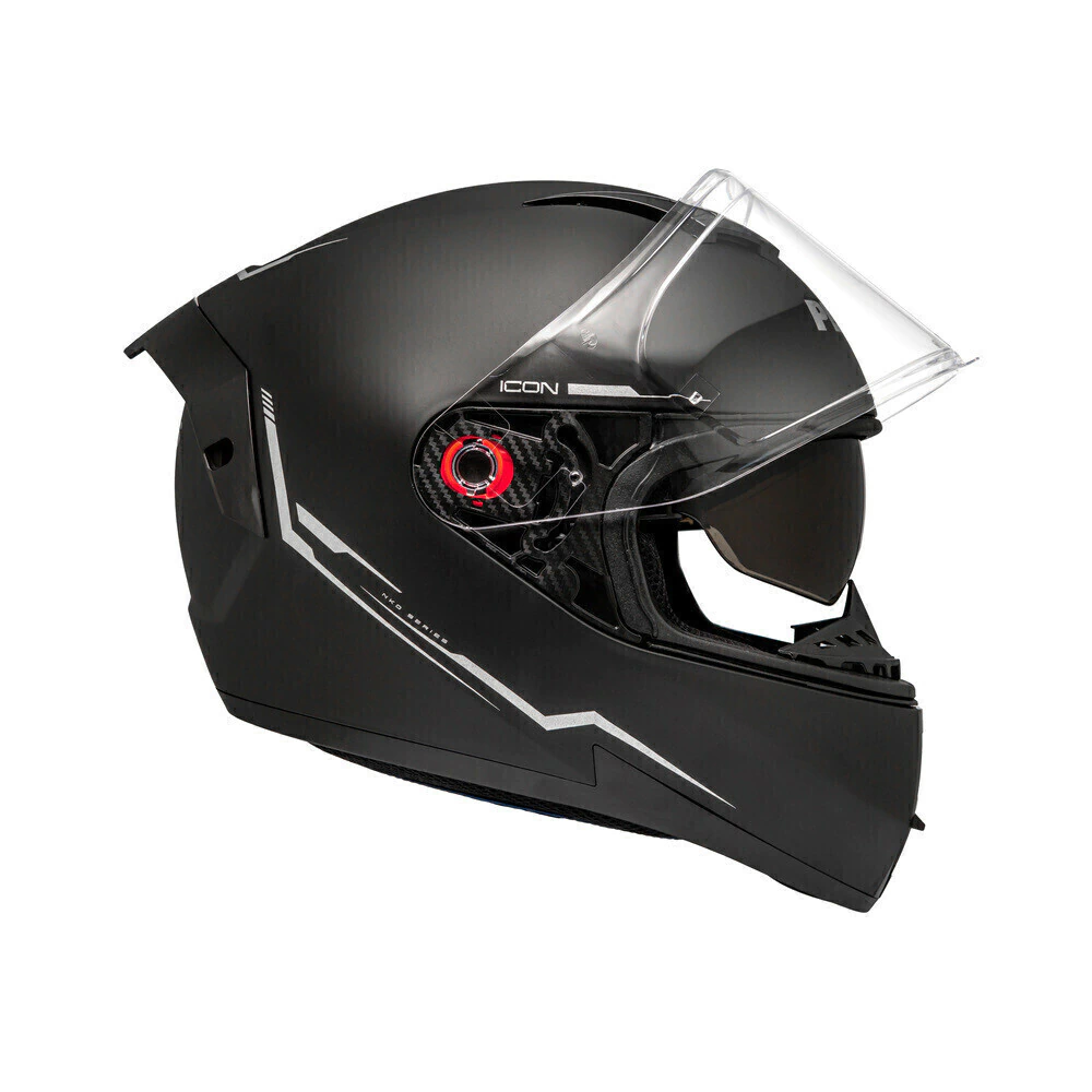 Capacete Peels Icon Pro NKD Preto Fosco - Vista lateral viseira fechada