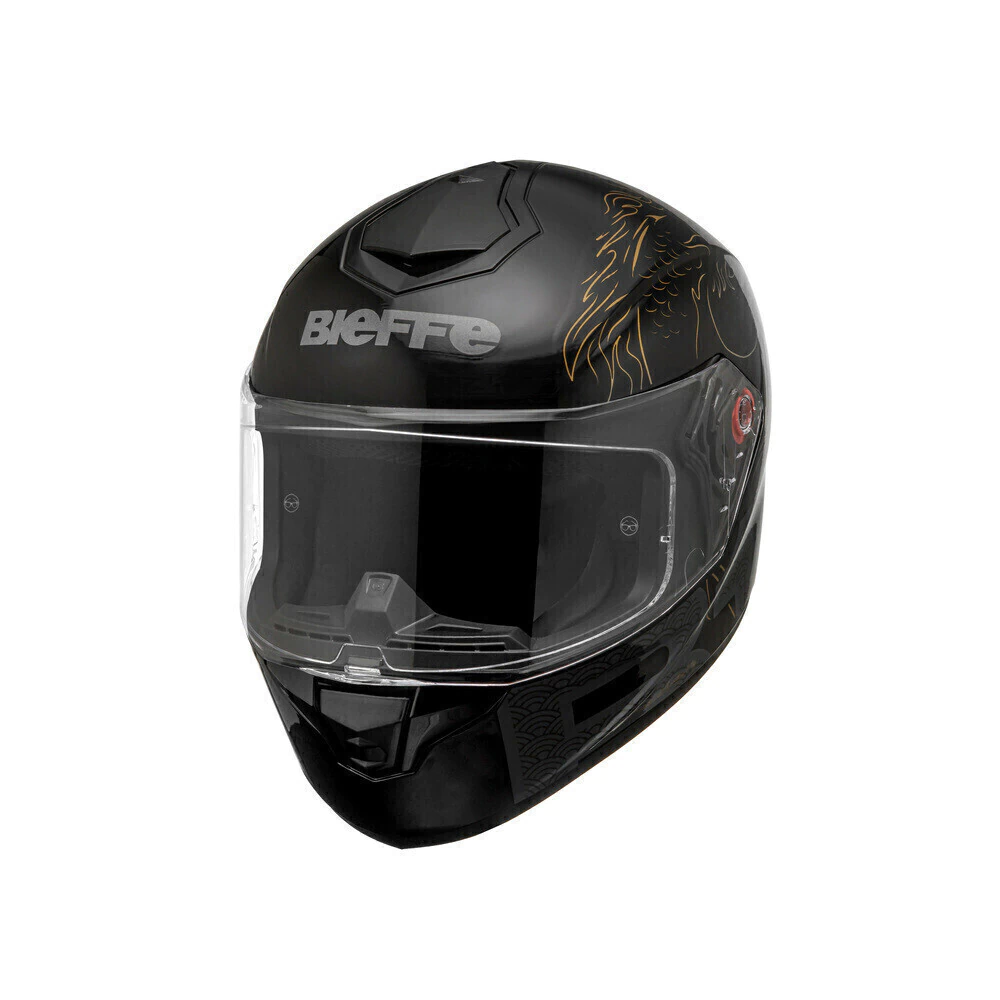 Capacete Bieffe B-12 Imperium Preto/Dourado - Vista frontal