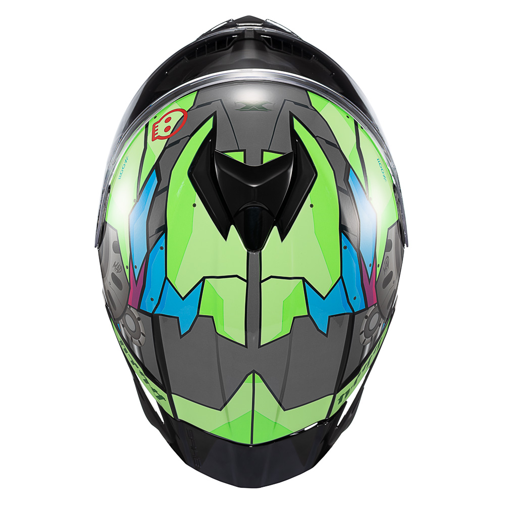 Capacete TEXX Spihe Gear Verde/Azul - Vista superior