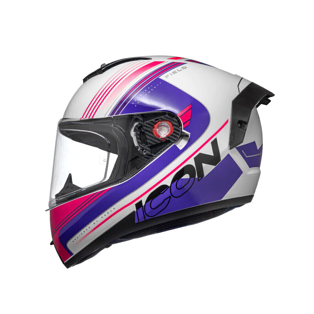 Capacete Peels Icon Pro Field Branco/Rosa - Vista lateral direita