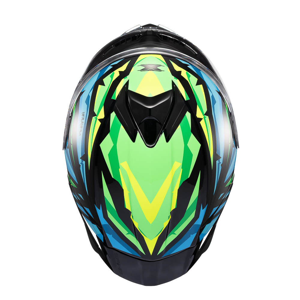Capacete TEXX Spihe Maasai Verde/Azul - Vista superior