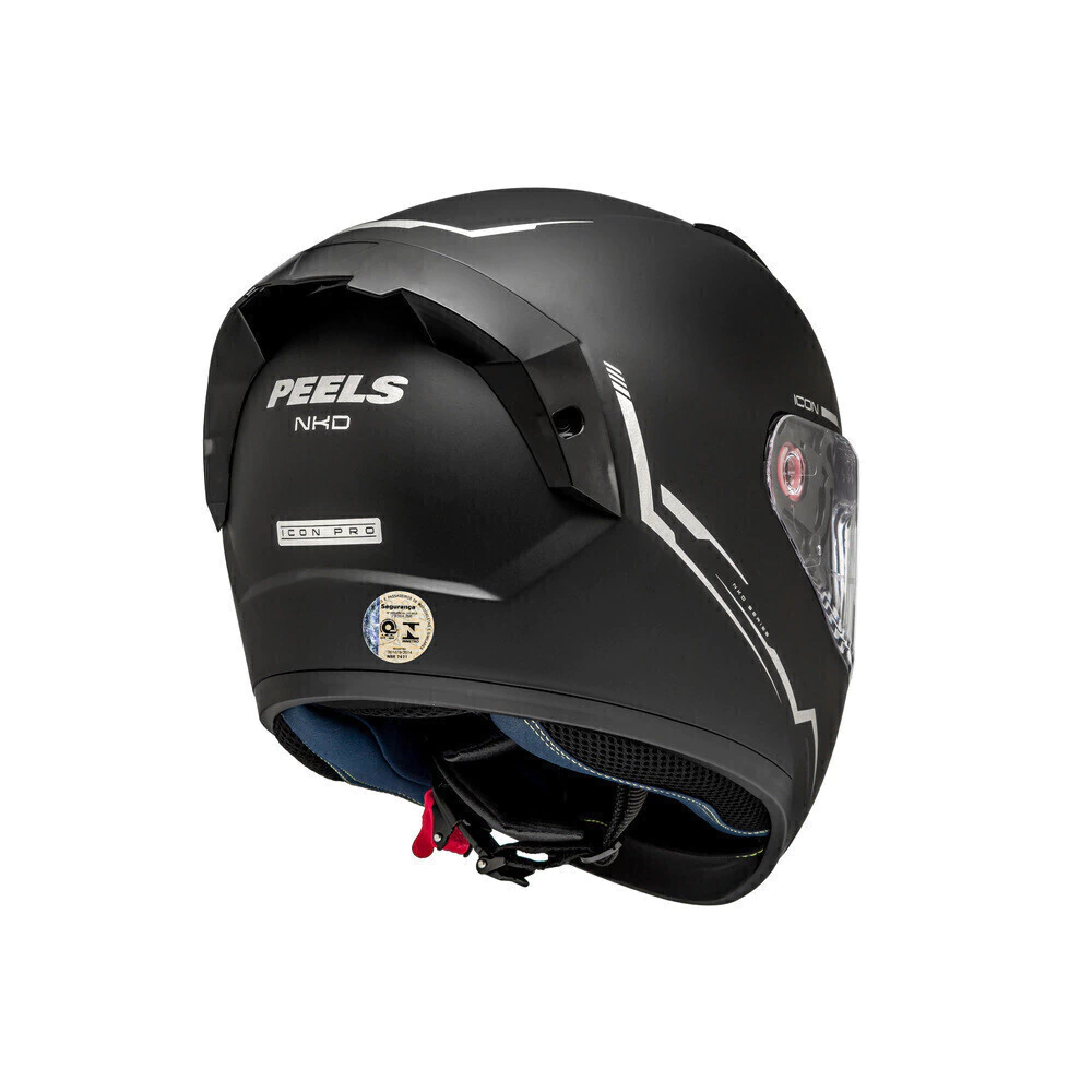 Capacete Peels Icon Pro NKD Preto Fosco - Vista traseira