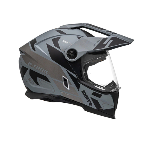 Capacete Bieffe B-Trail Conquest Cinza/Preto - Vista lateral esquerda