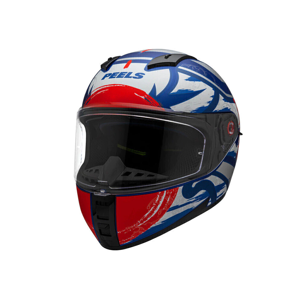 Capacete Peels Icon Pro Tokyo Vinho/Azul - Vista lateral esquerda