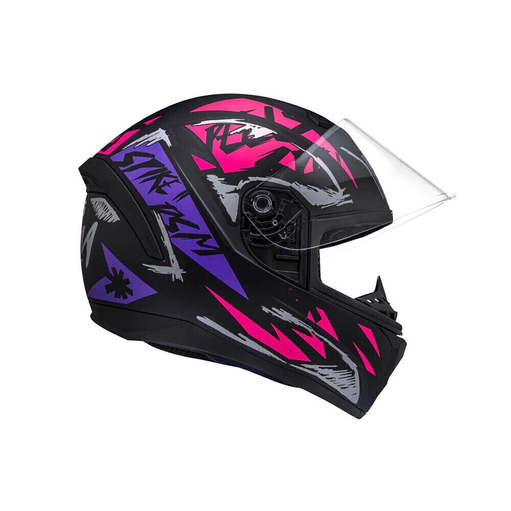 Capacete Peels Spike 2 DSM Preto/Rosa - Vista lateral viseira aberta