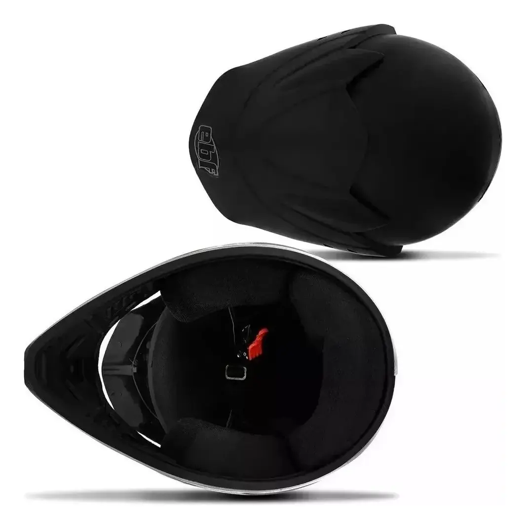 Capacete EBF Motard Preto Fosco - Vista superior e interior