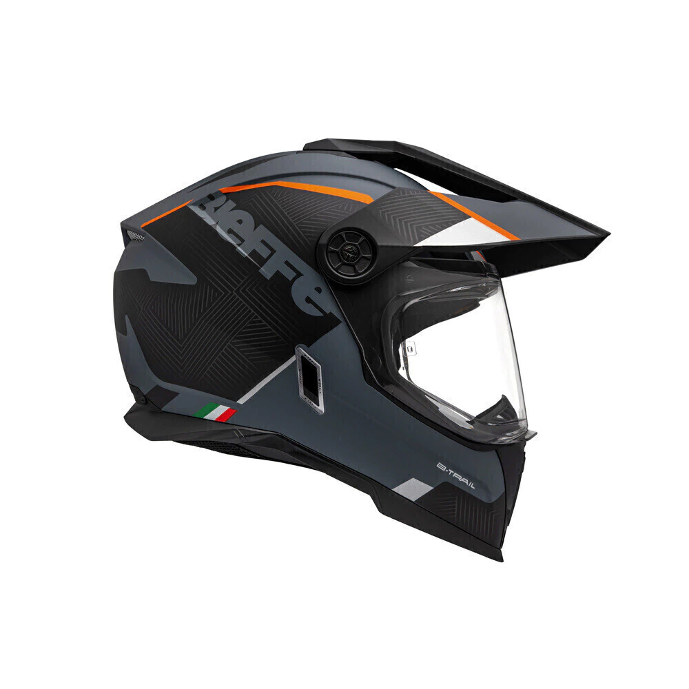Capacete Bieffe B-Trail Delux Cinza Dark Fosco - Vista frontal