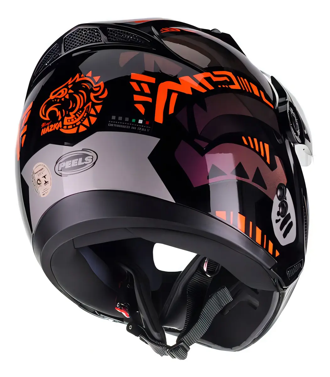 Capacete Peels Mirage Nazka Camaleão - traseira com logo Nazka