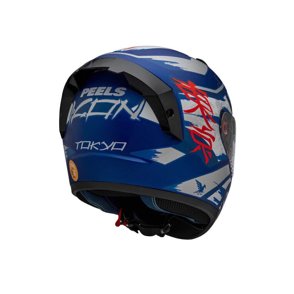 Capacete Peels Icon Pro Tokyo Vinho/Azul - Vista traseira