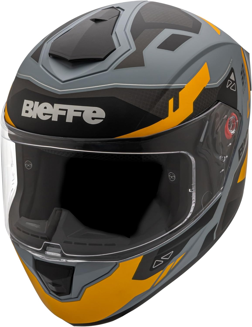 Capacete Bieffe B-12 Avant Cinza/Amarelo - Vista frontal