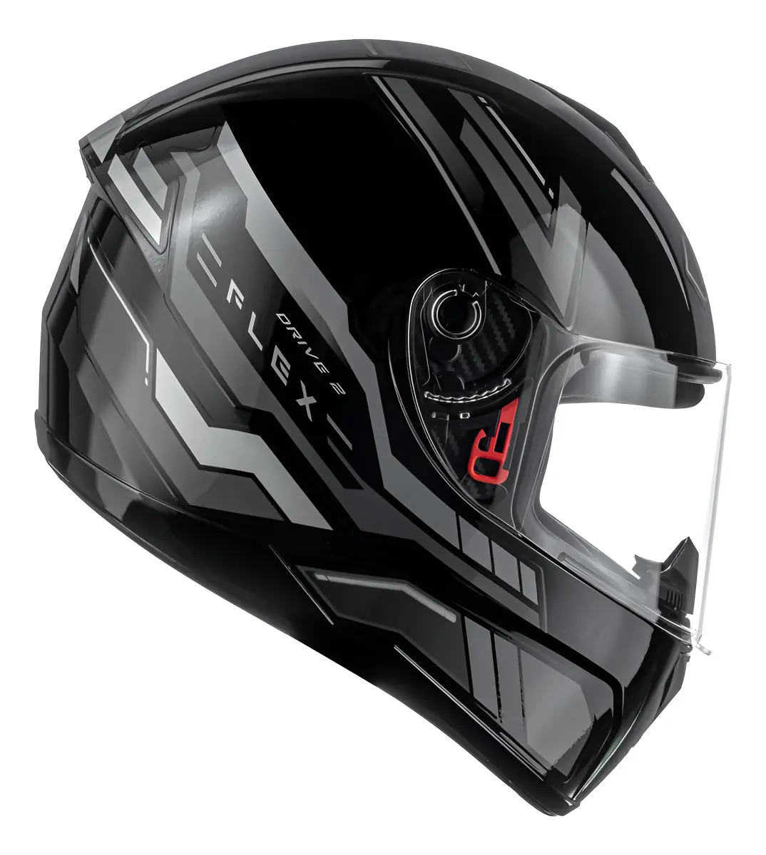 Capacete Fly Drive 2 HG Flex Preto Grafite - Vista lateral direita