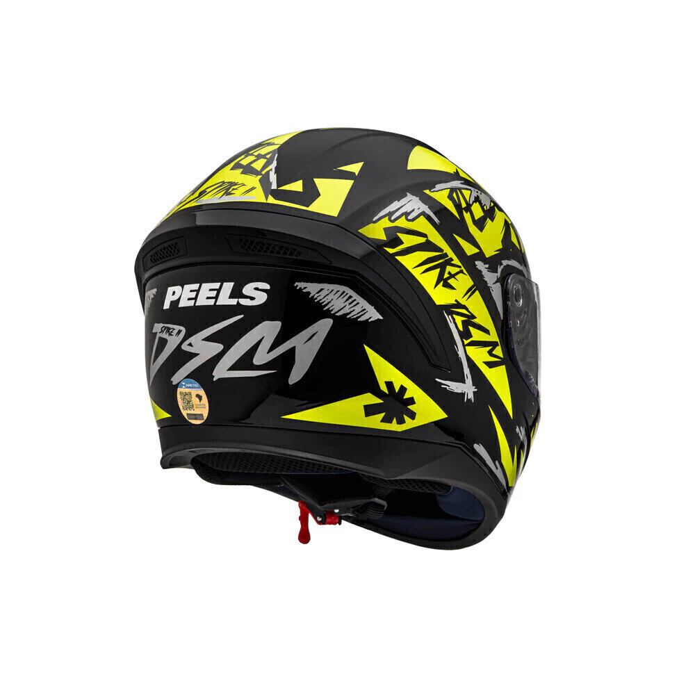 Capacete Peels Spike 2 DSM Preto/Amarelo - Vista traseira