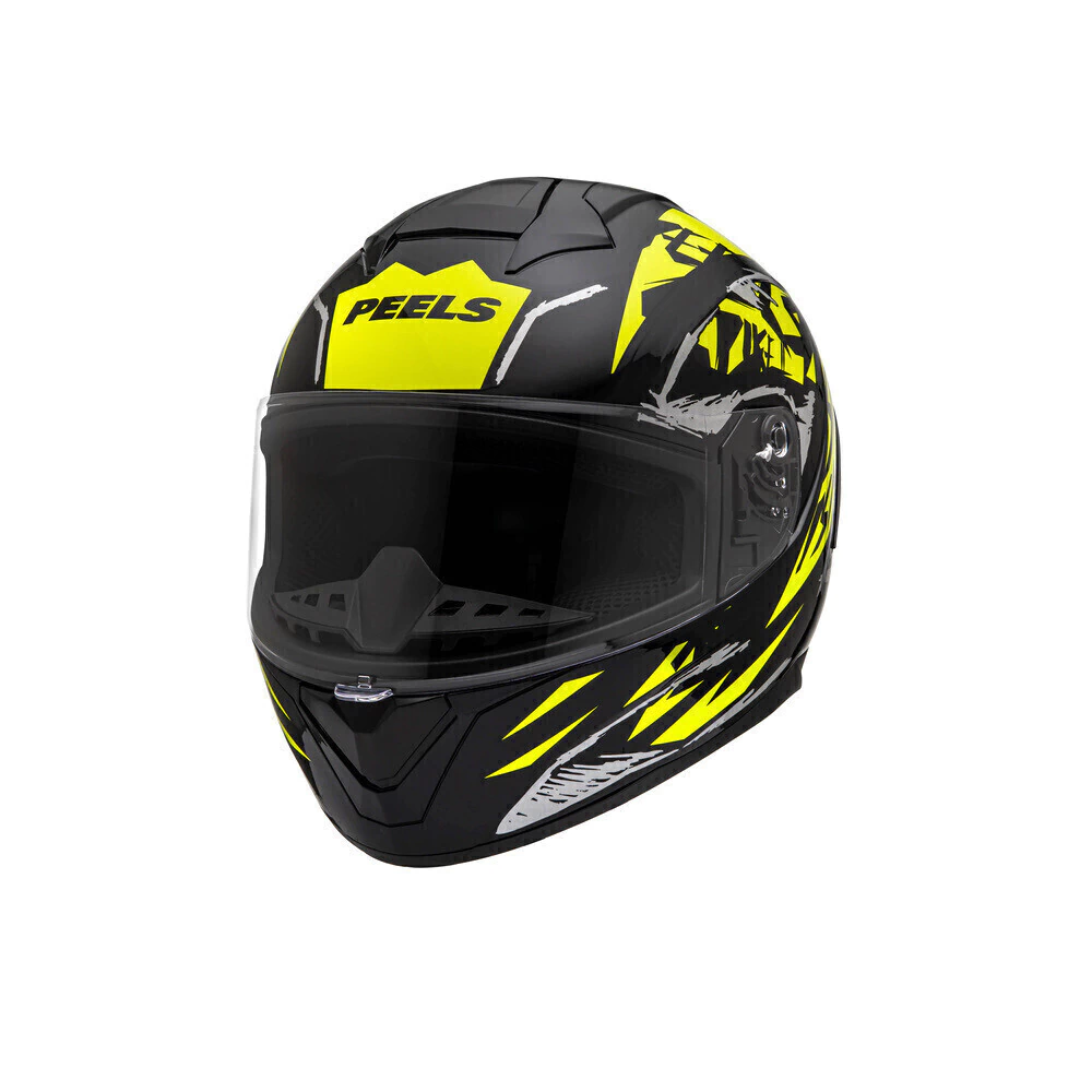 Capacete Peels Spike 2 DSM Preto/Amarelo - Vista frontal