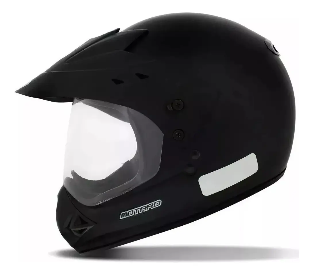 Capacete EBF Motard Preto Fosco - Vista lateral