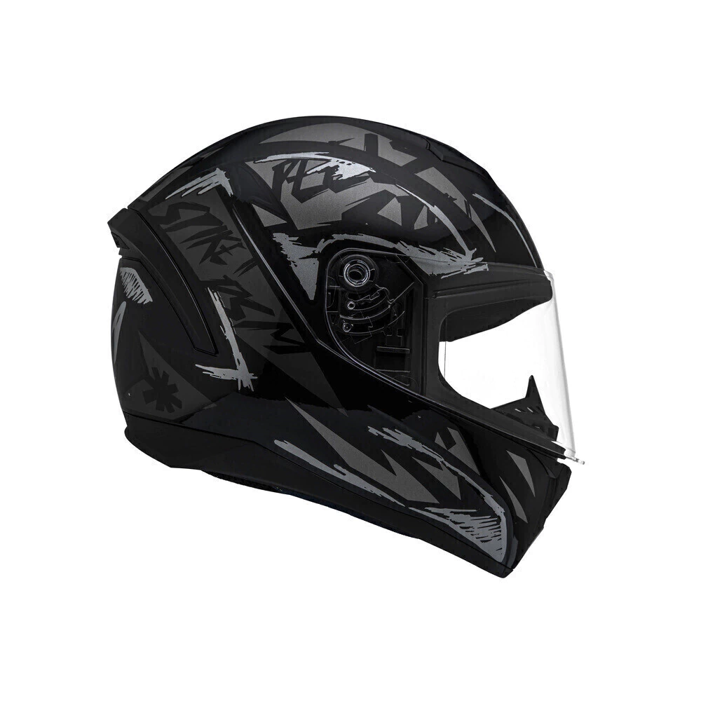Capacete Peels Spike 2 DSM Preto/Grafite - Vista lateral viseira aberta