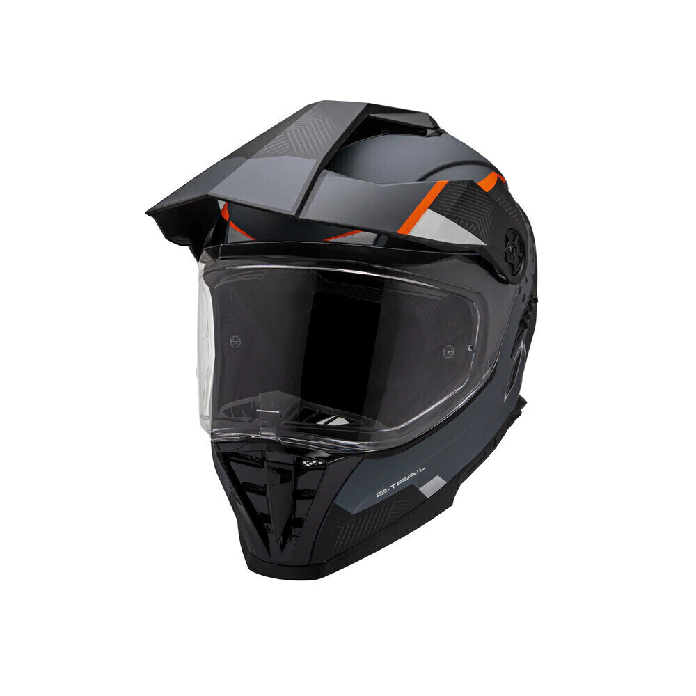 Capacete Bieffe B-Trail Delux Cinza Dark Fosco - Vista lateral direita