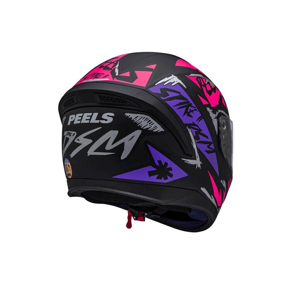 Capacete Peels Spike 2 DSM Preto/Rosa - Vista traseira